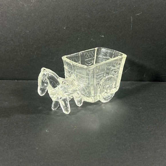 Jeanette Glass Other - Jeanette Glass Donkey Cart Clear Toothpick Holder Vintage Pressed Glass Novelty
